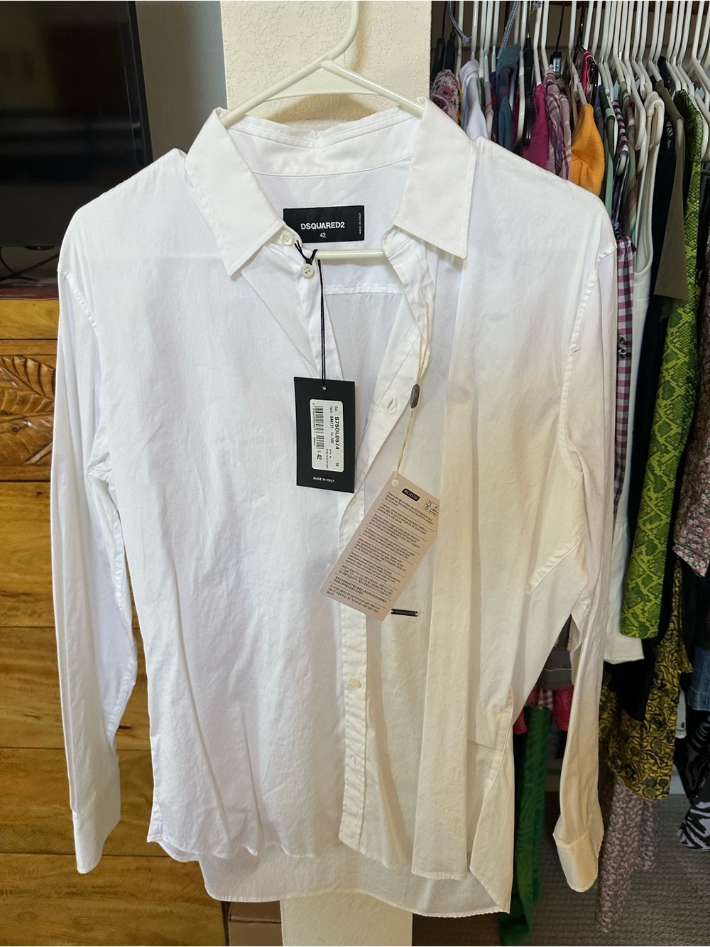 DSQUARED2 White Men's Casual Button-Down Shirt